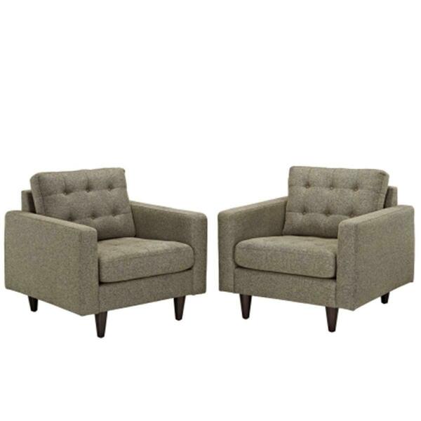 East End Imports Empress Armchair Upholstered- Oatmeal, 2PK EEI-1283-OAT